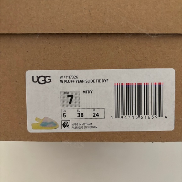 UGG Fluff Yeah Tie Dye Slipper Sandals 7 - Picture 6 of 8